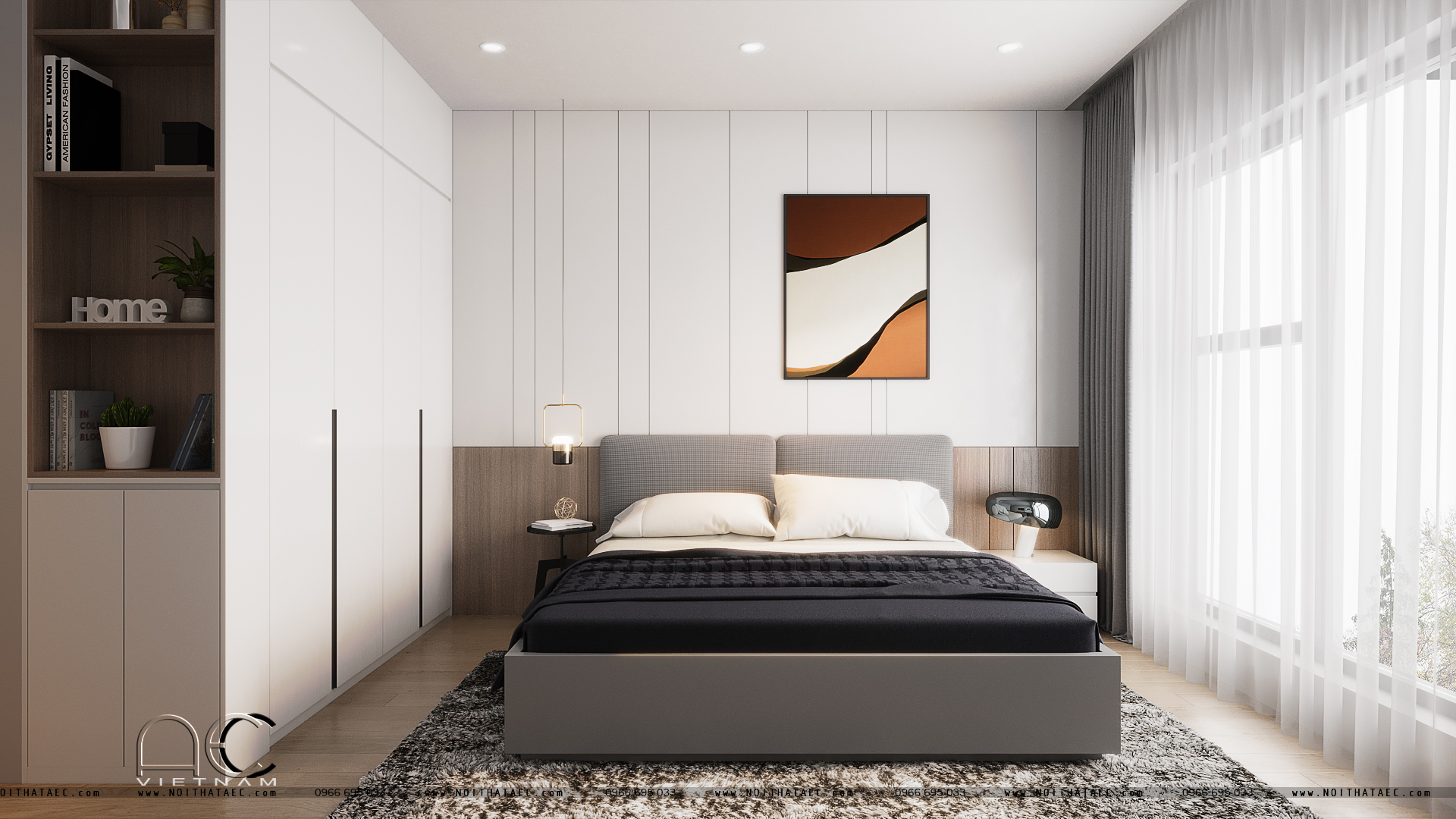Nội thất chung cư 2 ngủ thiết kế theo phong cách hiện đại